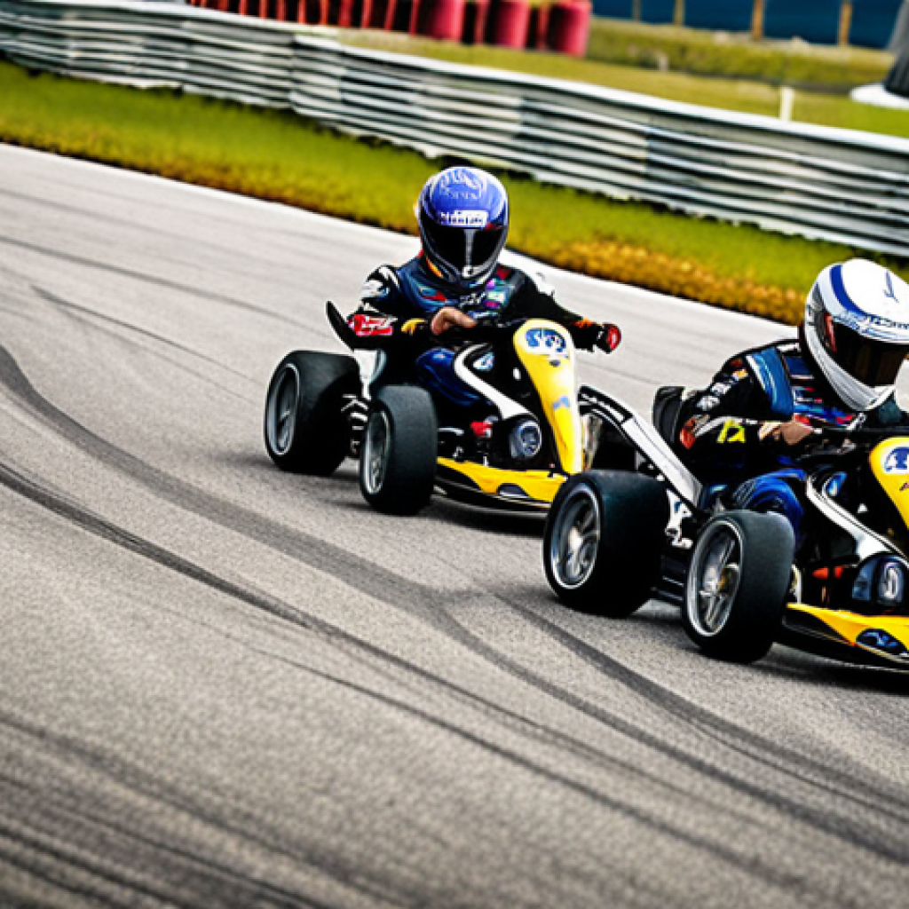 **Team KartRider strategizing drift boosts and nitro usage around a hairpin turn on Sepang International Circuit, Malaysia.** (Focus on teamwork, drifting, nitro, Malaysian context)