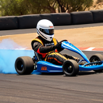 A dynamic, action-shot of a KartRider: Drift kart, specifically a balanced beginner model like 'Cotton' or 'Solid', in a perfect, controlled drift around a vibrant corner of a race track. Emphasize the smooth, fluid motion, the blue boost flames emanating from the kart, and a sense of speed and precision as it maintains momentum. The track environment should be detailed and inviting, perhaps resembling a lush forest or a sunny desert oasis.